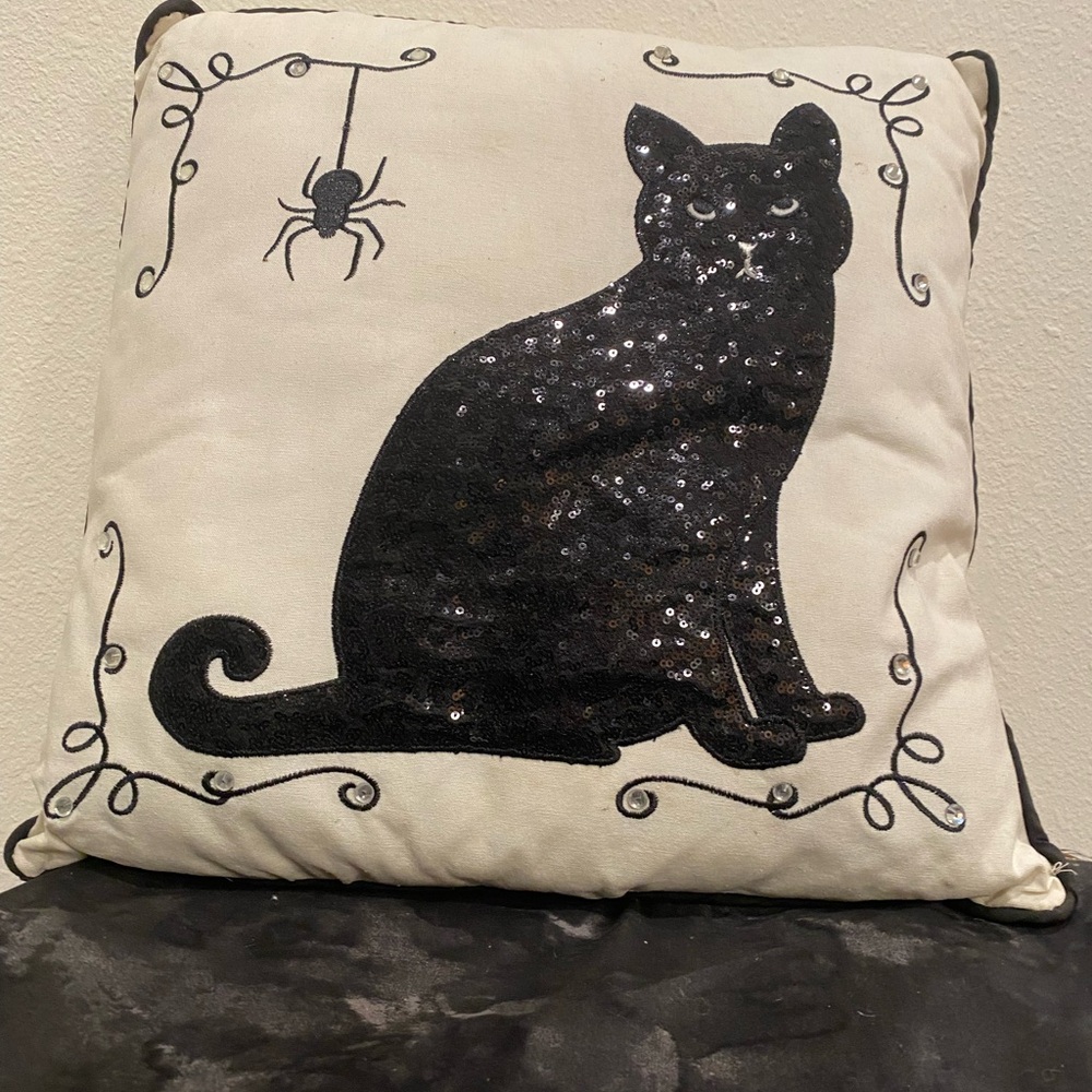 Black Cat Decorative Pillow